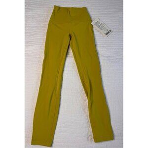 NWT Lululemon Align HR Pant 25" High-Rise Leggings Womens SZ 0 Yellow Pear Color